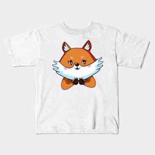 hand-drawn illustration Sweet red shy  foxy Kids T-Shirt